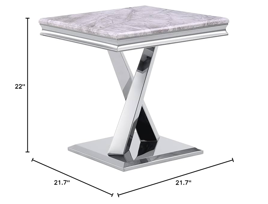 Amazon.com: ACEDÉCOR Silver End Table, 22